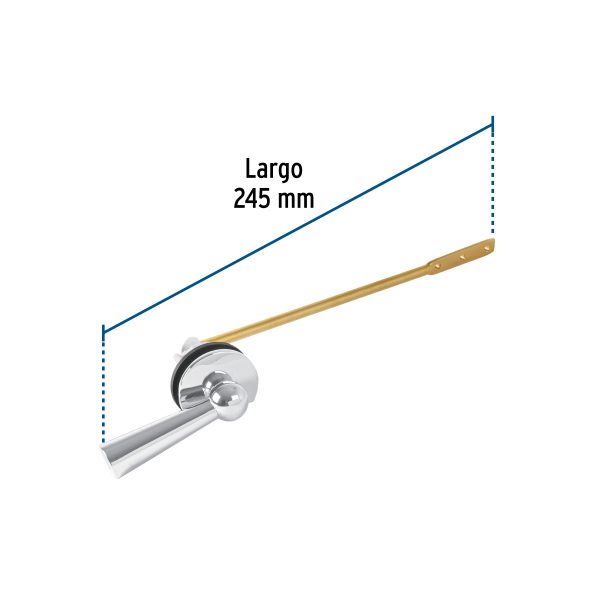 45393 - Palanca frontal metálica cromada clásica para WC, FOSET