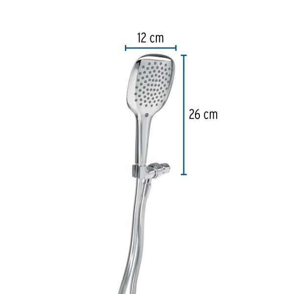 45785 - Regadera de teléfono con soporte, cromo, FOSET RIVIERA