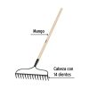 25054 - Rastrillo jardinero, 14 dientes, Pretul