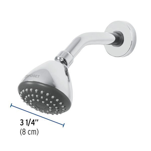 45789 - Regadera redonda 3-1/4' brazo y chapetón acero inox, Aero