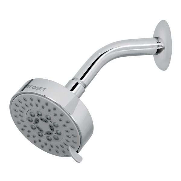 45167 - Regadera cromo 4'con 5 funciones, con brazo, Foset Element
