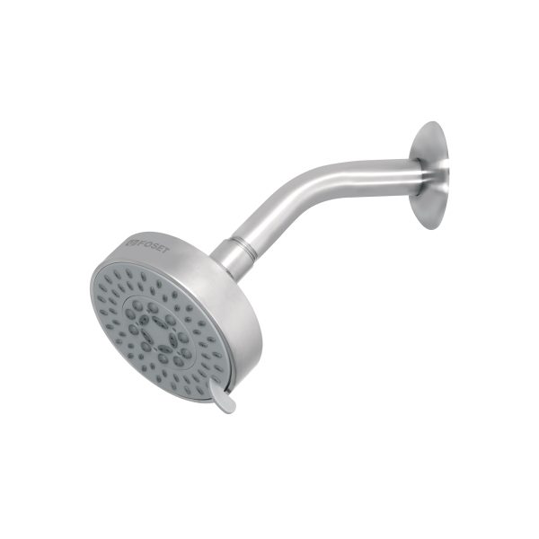 45168 - Regadera satín 4'con 5 funciones, con brazo, Foset Element