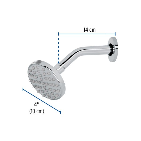 49575 - Regadera cromo 4' plato redondo, con brazo, Foset Element