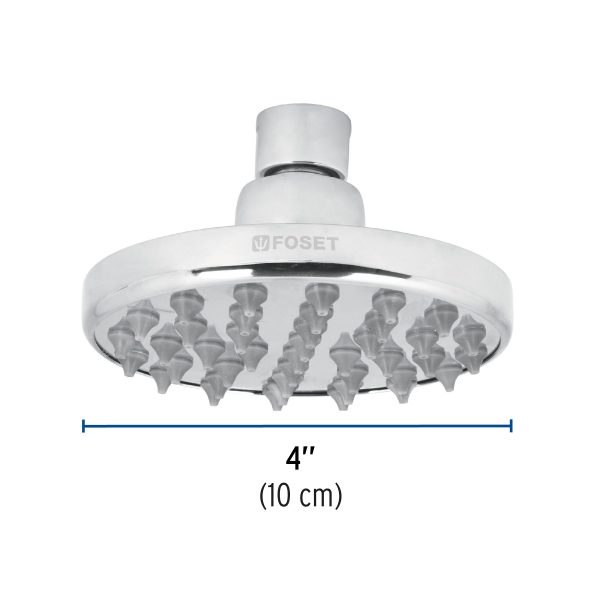 49581 - Regadera cromo 4' plato redondo, sin brazo, Foset Element