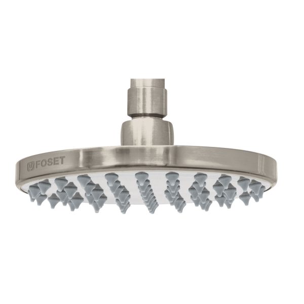 45582 - Regadera satín 6' plato redondo, sin brazo, Foset Element