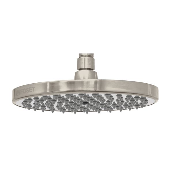 45583 - Regadera satín 8' plato redondo, sin brazo, Foset Element