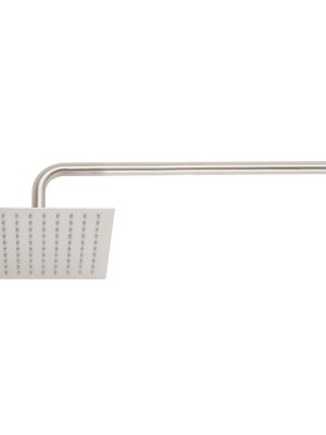 45772 - Regadera plato cuadrado 8' con brazo, satín, FOSET RIVIERA