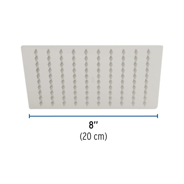 45780 - Regadera plato cuadrado 8' sin brazo, satín, FOSET RIVIERA