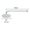 45075 - Regadera plato redondo 8' con brazo, cromo, FOSET RIVIERA