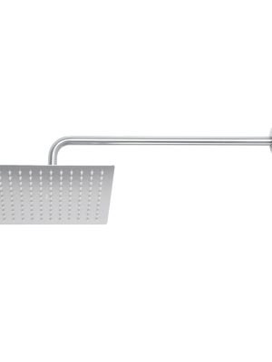 45774 - Regadera plato cuadrado 10' con brazo, satín, FOSET RIVIERA