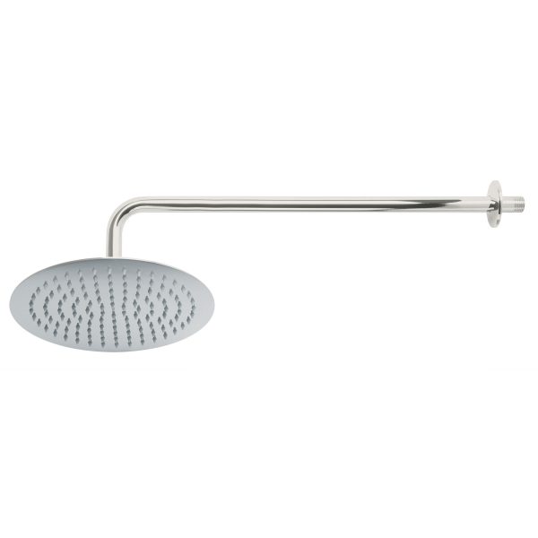 45077 - Regadera plato redondo 10' con brazo, cromo, FOSET RIVIERA