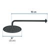 44825 - Regadera plato redondo 10' con brazo, negro, FOSET RIVIERA