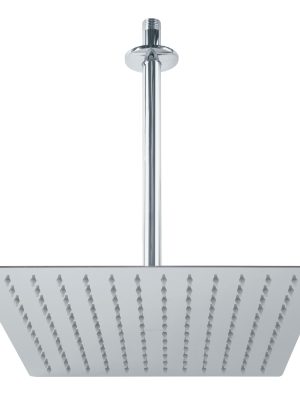 45775 - Regadera plato cuadrado 12' con brazo, cromo, FOSET RIVIERA