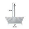 45775 - Regadera plato cuadrado 12' con brazo, cromo, FOSET RIVIERA