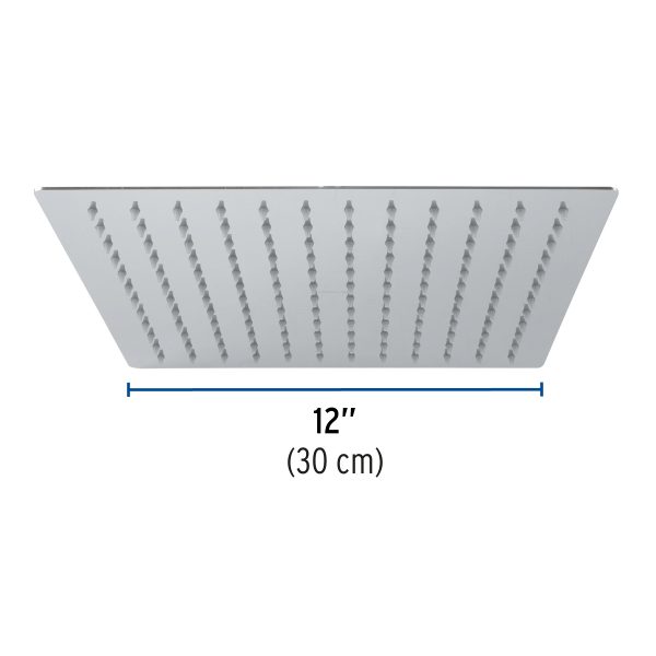 45783 - Regadera plato cuadrado 12' sin brazo, cromo, FOSET RIVIERA