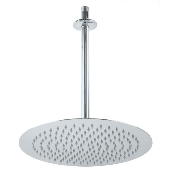 45079 - Regadera plato redondo 12' con brazo, cromo, FOSET RIVIERA