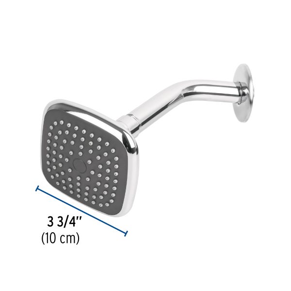 45065 - Regadera cuadrada 3-3/4' brazo y chapetón de acero, Basic