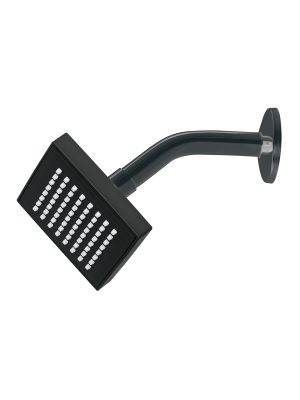 46744 - Regadera cuadrada ABS 4' acabado negro mate con brazo, Foset