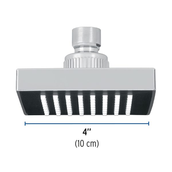 46733 - Regadera cuadrada ABS 4' acabado cromo sin brazo, Foset