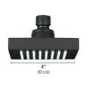46745 - Regadera cuadrada ABS 4' acabado negro mate sin brazo, Foset