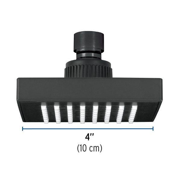 46745 - Regadera cuadrada ABS 4' acabado negro mate sin brazo, Foset