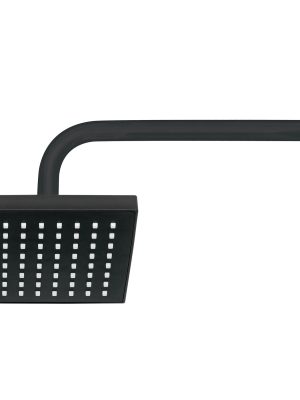 46746 - Regadera cuadrada ABS 6' acabado negro mate con brazo, Foset