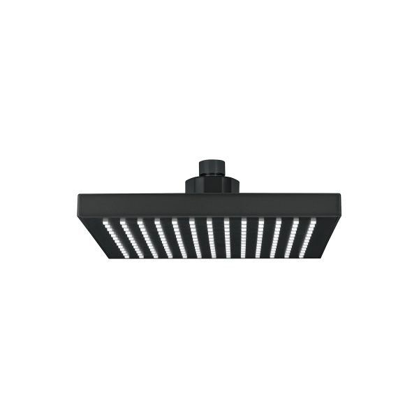 46749 - Regadera cuadrada ABS 8' acabado negro mate sin brazo, Foset