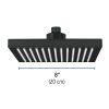 46749 - Regadera cuadrada ABS 8' acabado negro mate sin brazo, Foset