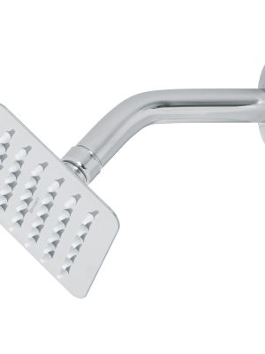 47734 - Regadera cuadrada 4', acero inox, con brazo, cromo, Túbig