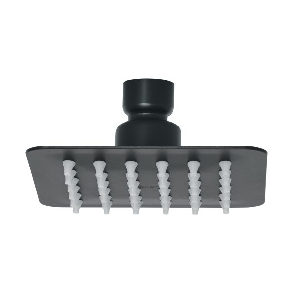 47747 - Regadera cuadrada 4', acero inox, sin brazo, negro, Tubig