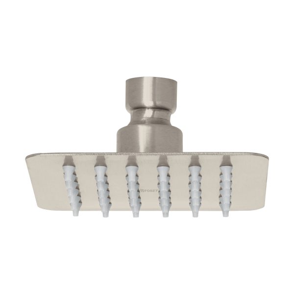 47741 - Regadera cuadrada 4', acero inox, sin brazo, satín, Túbig