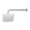 47736 - Regadera cuadrada 6', acero inox, con brazo, cromo, Túbig