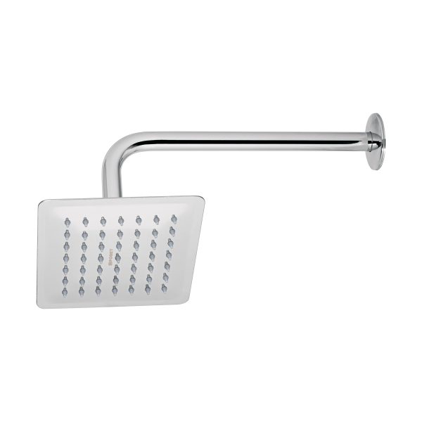 47736 - Regadera cuadrada 6', acero inox, con brazo, cromo, Túbig