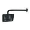 47748 - Regadera cuadrada 6', acero inox, con brazo, negro, Túbig