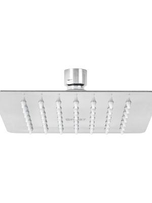 47737 - Regadera cuadrada 6', acero inox, sin brazo, cromo, Túbig