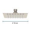 47743 - Regadera cuadrada 6', acero inox, sin brazo, satín, Túbig