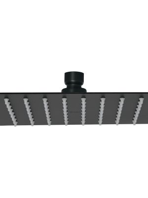 47751 - Regadera cuadrada 8', acero inox, sin brazo, negro, Túbig