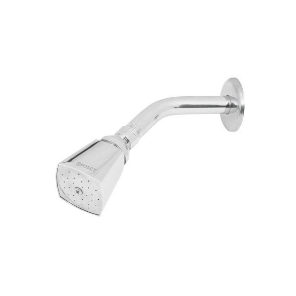49248 - Regadera cuadrada 2' brazo y chapetón de acero, Foset Aqua