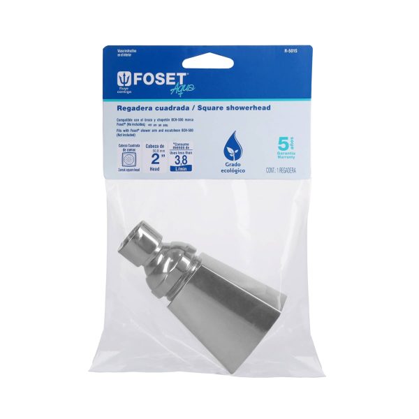 R-501SE1.jpg 44494 - Regadera cuadrada metálica 2' sin brazo, Foset Aqua