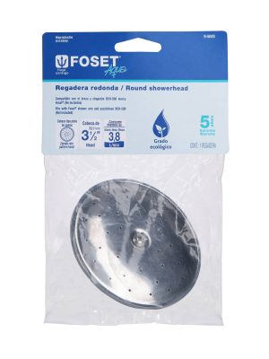 44493 - Regadera redonda metálica 3-1/2' sin brazo, Foset Aqua