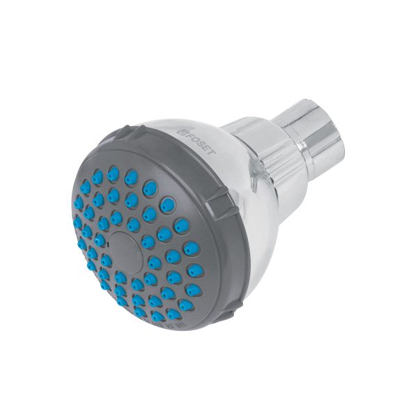 49412 - Regadera redonda de ABS 2-1/2' gris-cromo sin brazo, Basic