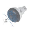 49412 - Regadera redonda de ABS 2-1/2' gris-cromo sin brazo, Basic