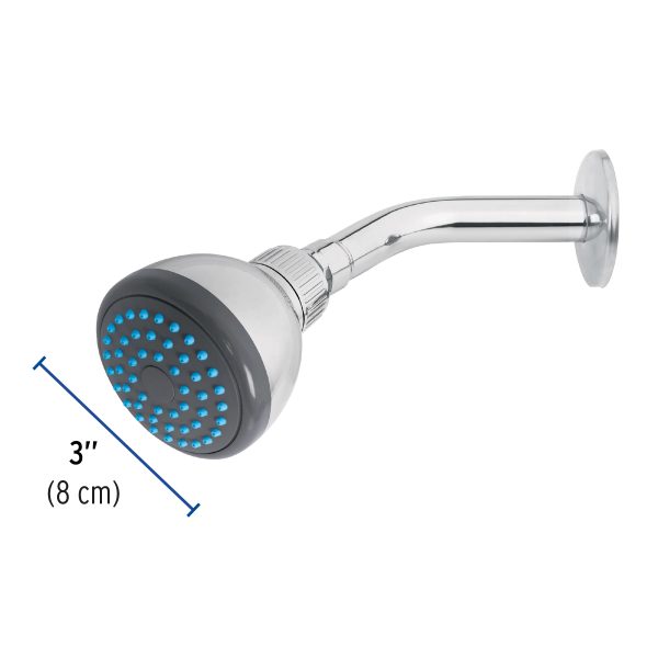 49246 - Regadera redonda 3' brazo y chapetón de acero, Foset Basic