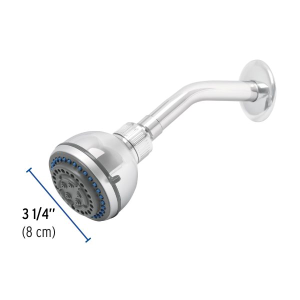 49259 - Regadera 3', 5 funciones brazo y chapetón de acero, Aqua