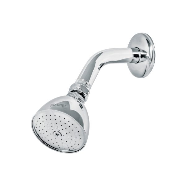 49448 - Regadera cónica 2-1/2' brazo y chapetón de acero, Foset Aqua