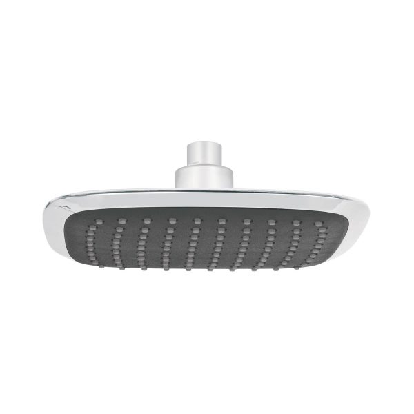 49453 - Regadera cuadrada plato ancho 8' gris-cromo, sin brazo, Aero