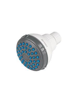 48294 - Regadera redonda de ABS 2-1/2' gris-blanca sin brazo, Basic