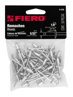 44524 - Bolsa con 50 remaches 5/32' x 1/8' de aluminio, ala 5/16'