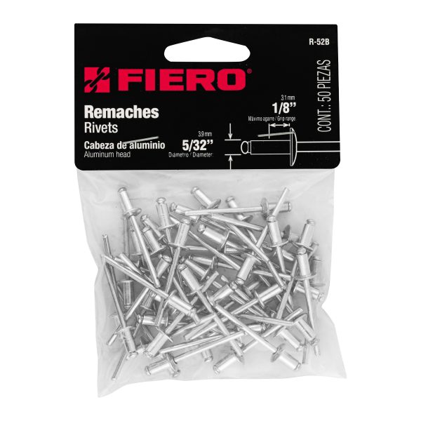 44524 - Bolsa con 50 remaches 5/32' x 1/8' de aluminio, ala 5/16'