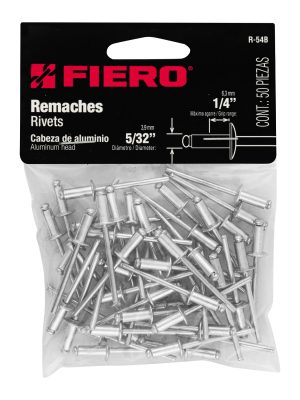 44525 - Bolsa con 50 remaches 5/32' x 1/4' de aluminio, ala 5/16'